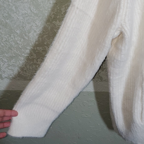 1.State Zip Front Eyelash Bomber Sweater - Picture 7 of 12